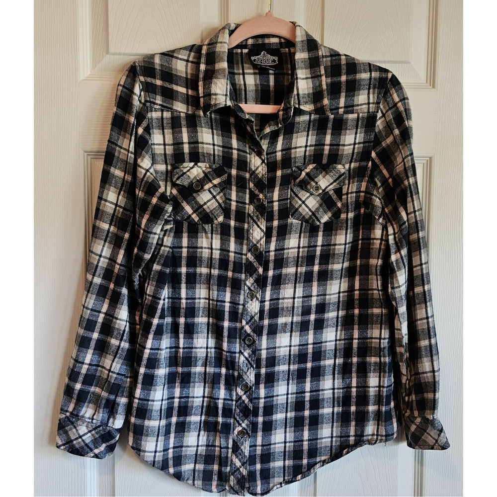 Angie button up flannel‎ Size Large L cotton